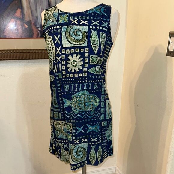 Jams World Blue/Teal Pattern Shift Dress Size XS - Picture 1 of 12